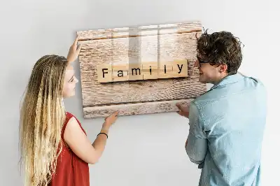 Magnetic glass dry erase board family text design