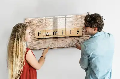 Magnetic glass dry erase board family text design