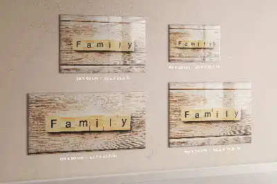 Magnetic glass dry erase board family text design
