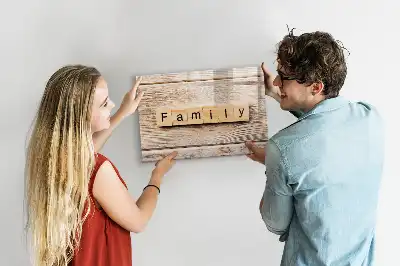 Magnetic glass dry erase board family text design