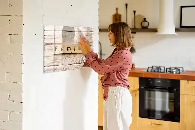 Magnetic glass dry erase board family text design