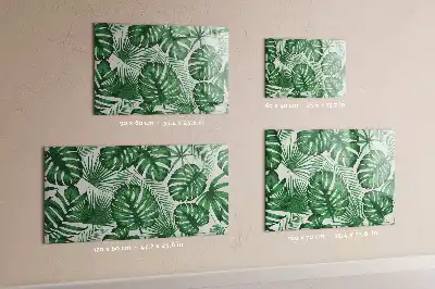 Magnetic marker board with Monstera leaves pattern