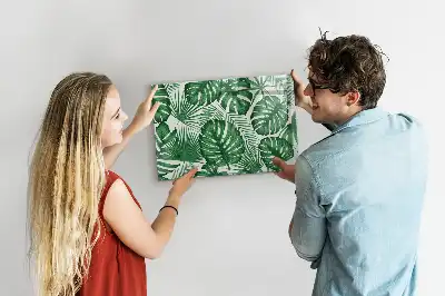 Magnetic marker board with Monstera leaves pattern