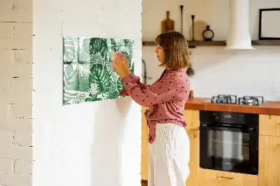 Magnetic marker board with Monstera leaves pattern