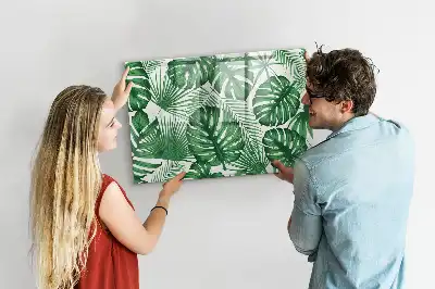 Magnetic marker board with Monstera leaves pattern