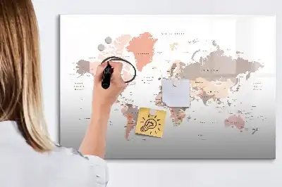World map magnetic marker board detailed design