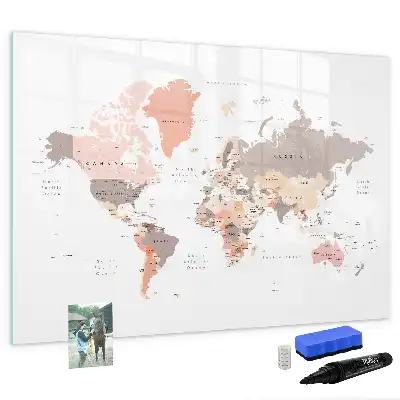 World map magnetic marker board detailed design