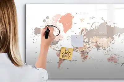 World map magnetic marker board detailed design