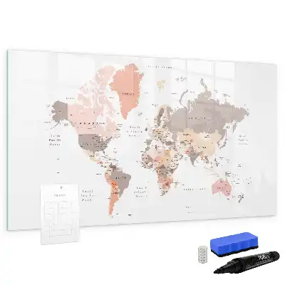 World map magnetic marker board detailed design