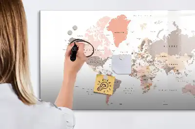 World map magnetic marker board detailed design