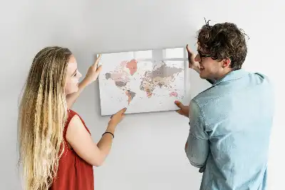 World map magnetic marker board detailed design