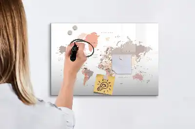 World map magnetic marker board detailed design