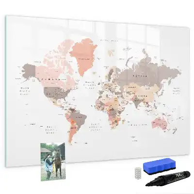 World map magnetic marker board detailed design