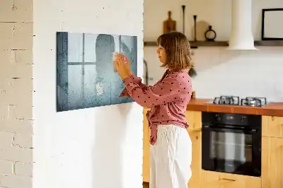 Magnetic glass dry erase board with vintage map design
