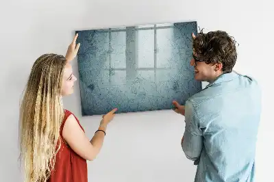 Magnetic glass dry erase board with vintage map design