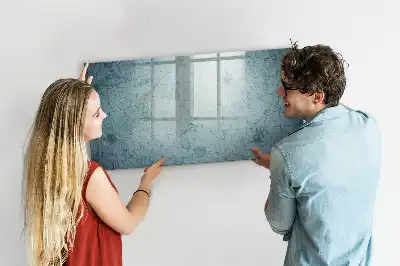 Magnetic glass dry erase board with vintage map design