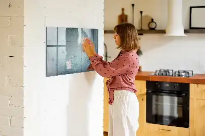 Magnetic glass dry erase board with vintage map design