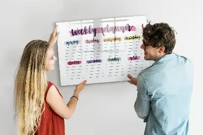 Magnetic marker board handwritten planner