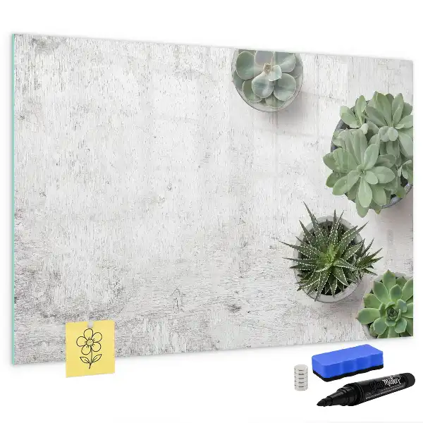 Magnetic glass dry erase board decorative style