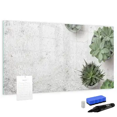 Magnetic glass dry erase board decorative style