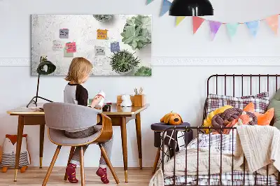 Magnetic glass dry erase board decorative style