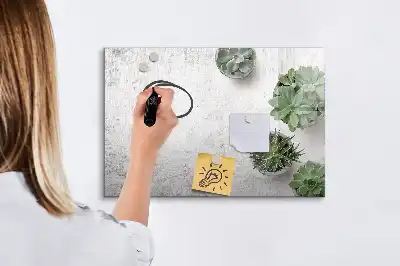 Magnetic glass dry erase board decorative style