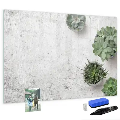 Magnetic glass dry erase board decorative style