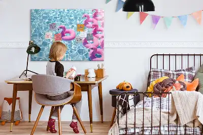 Magnetic glass dry erase board inflatable flamingos
