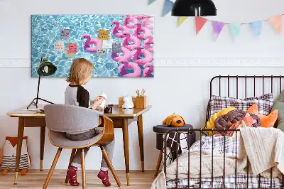 Magnetic glass dry erase board inflatable flamingos