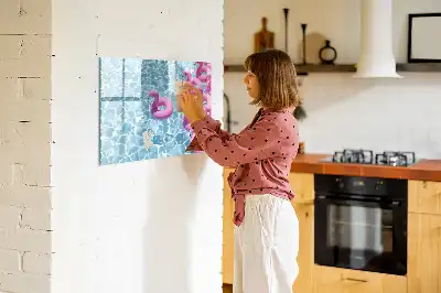 Magnetic glass dry erase board inflatable flamingos