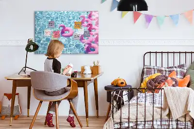 Magnetic glass dry erase board inflatable flamingos