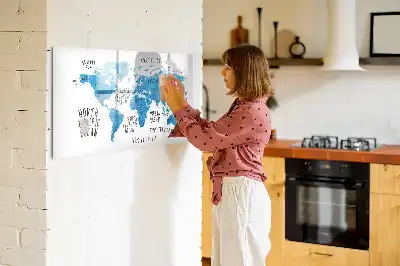 Magnetic marker board blue Earth map design