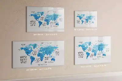 Magnetic marker board blue Earth map design