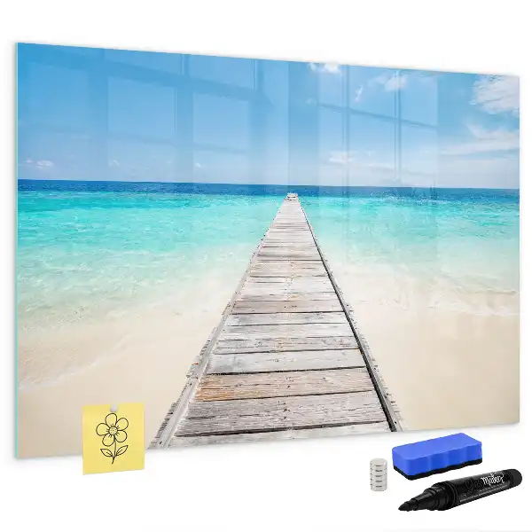 Magnetic marker board tropical island design