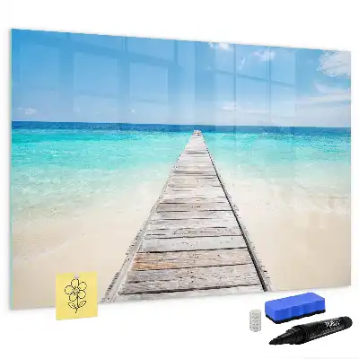 Magnetic marker board tropical island design