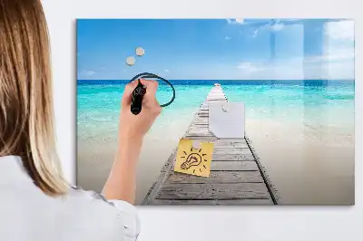 Magnetic marker board tropical island design