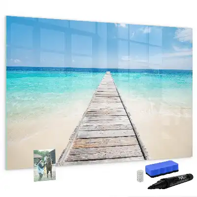 Magnetic marker board tropical island design