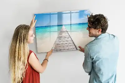 Magnetic marker board tropical island design