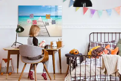 Magnetic marker board tropical island design
