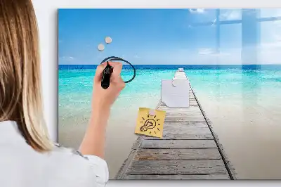 Magnetic marker board tropical island design