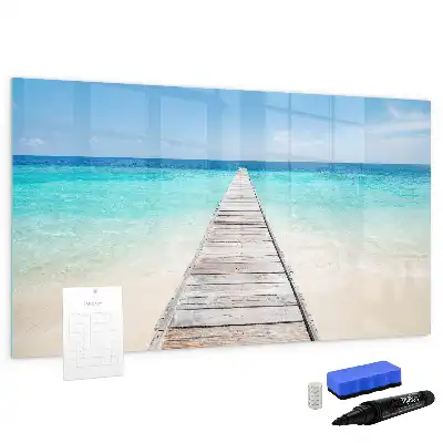 Magnetic marker board tropical island design