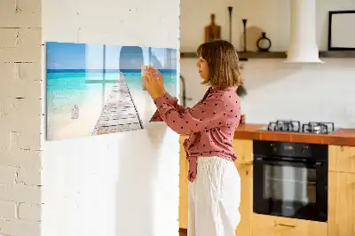 Magnetic marker board tropical island design