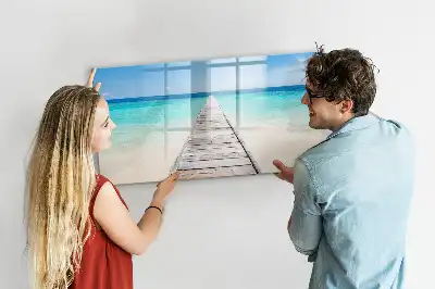 Magnetic marker board tropical island design