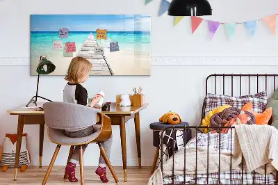 Magnetic marker board tropical island design
