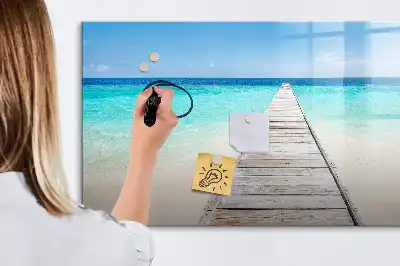Magnetic marker board tropical island design