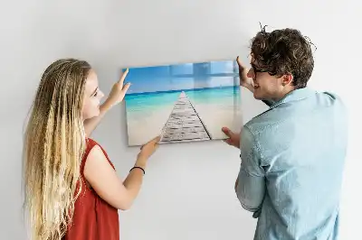 Magnetic marker board tropical island design
