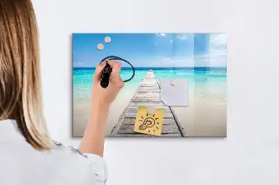 Magnetic marker board tropical island design