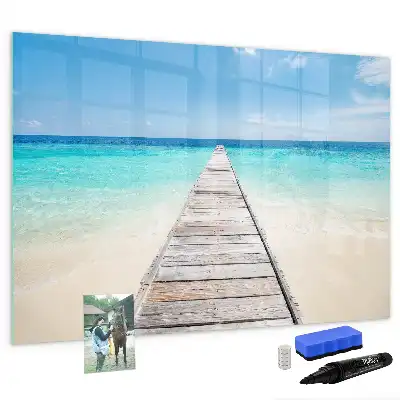 Magnetic marker board tropical island design