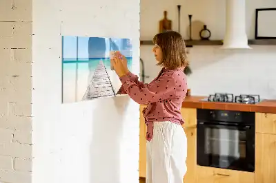 Magnetic marker board tropical island design