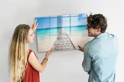 Magnetic marker board tropical island design